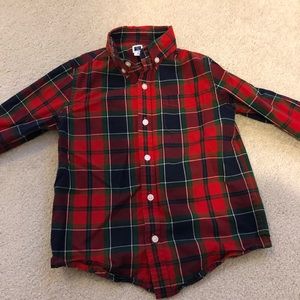 Janie and Jack Boys Holiday Plaid Button down 5